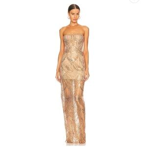 Bronx and Banco Giselle Maxi Dress in Gold Size Small!